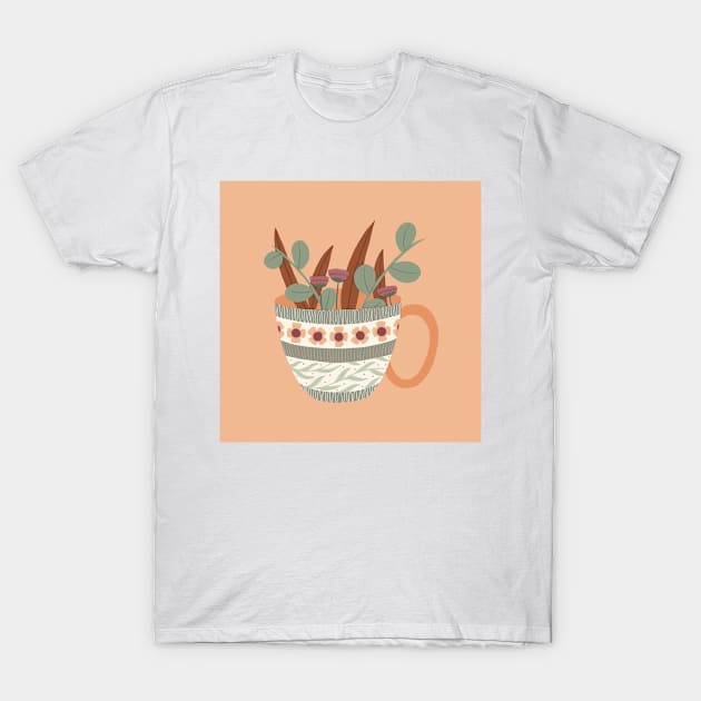 Flower mug 7 T-Shirt by Happy Mouse Studio